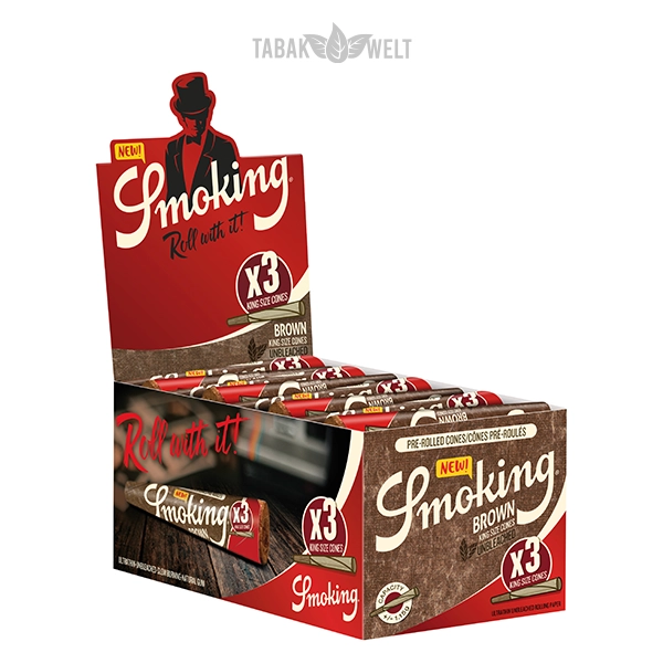 Smoking Brown Cones King Size Box 50 x 3 Stuck